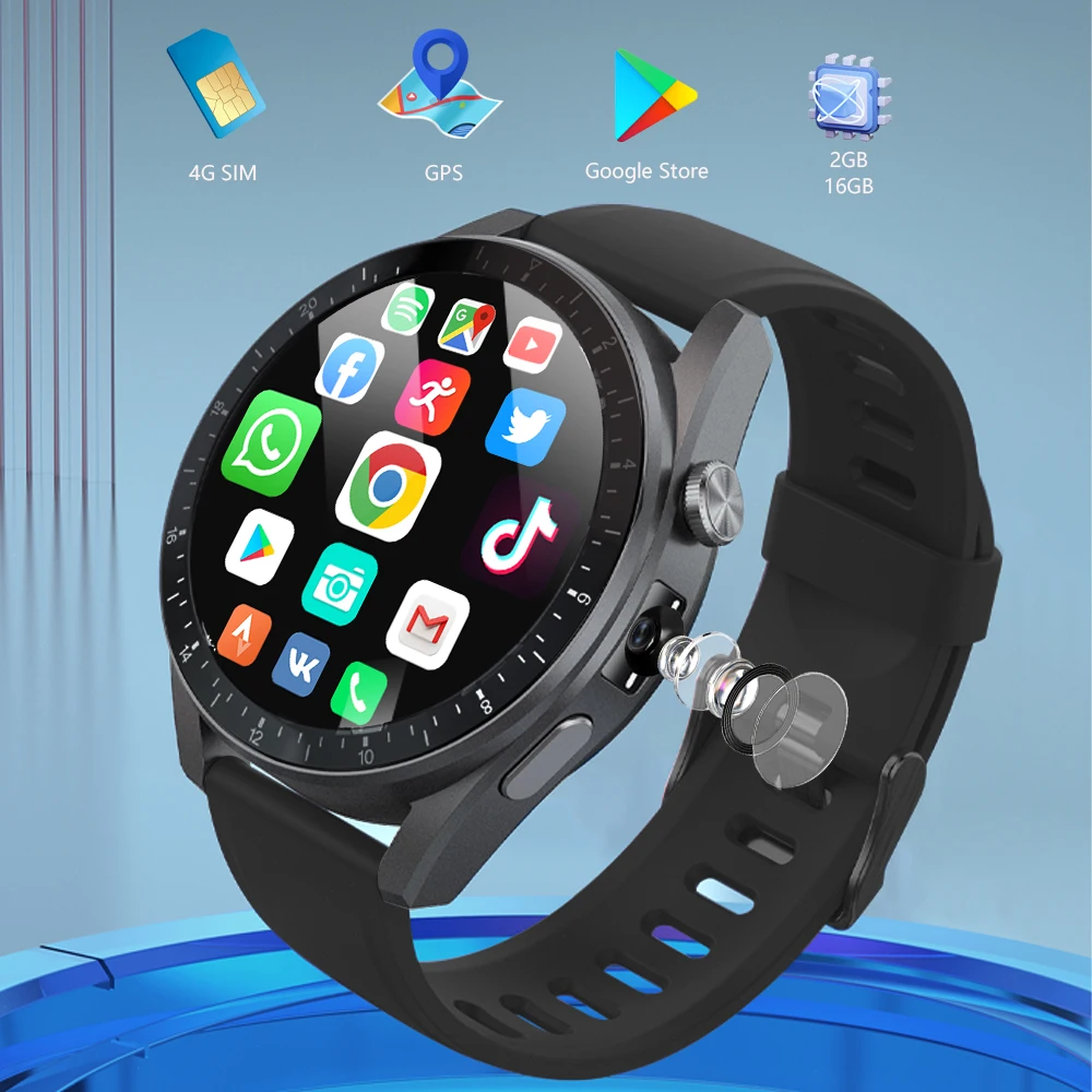 NEWSmartWatch4GLTE145InchHDCamerasAndroid91GPSWifiSIMCard