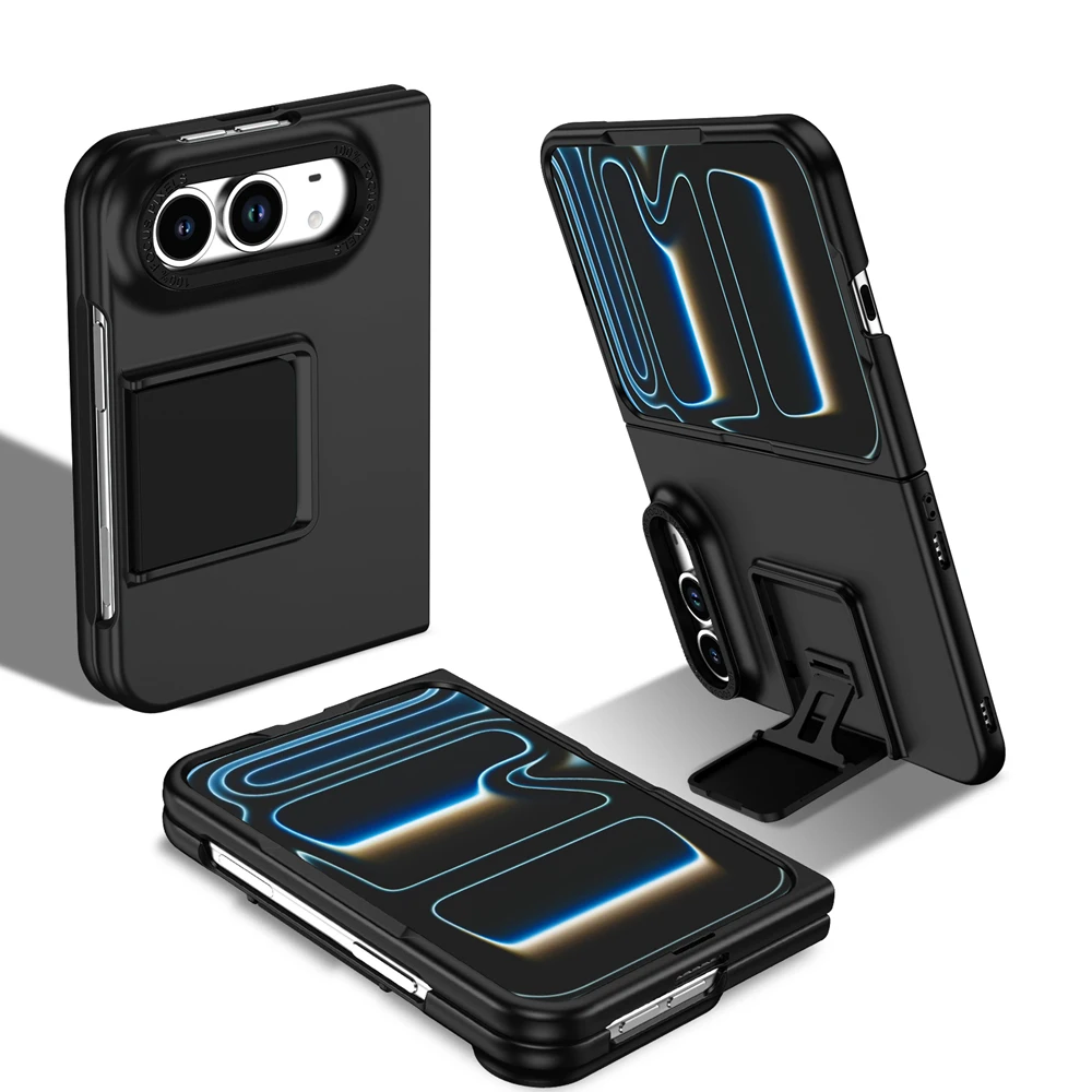 Premium Frosted Foldable Kickstand Phone Case with Full Hinge Protection