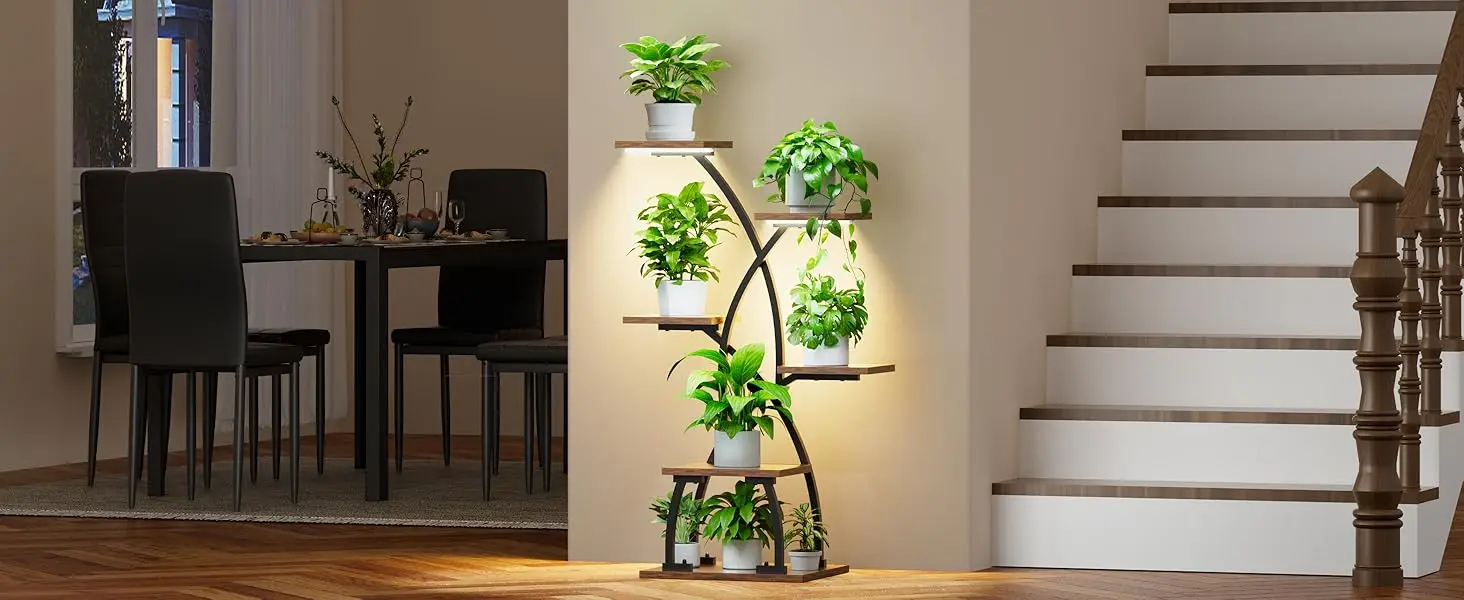 36" matel curved plant stand flower holder display rack for patio, balcony, home decor