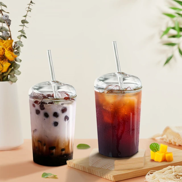 Glass Coffee Cup Lid Straw, Glass Tumbler Lid Coffee