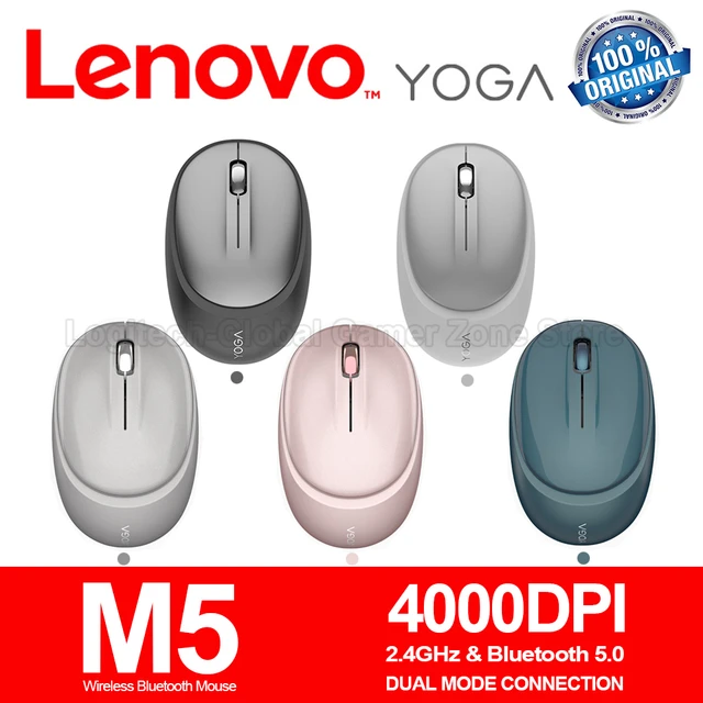 LENOVO Wireless Dual Mouse YOGA M5 with 2.4GHz Bluetooth 5.0 Dual Model  4000DPI Type-C Interface for Windows 7/10/11 - AliExpress