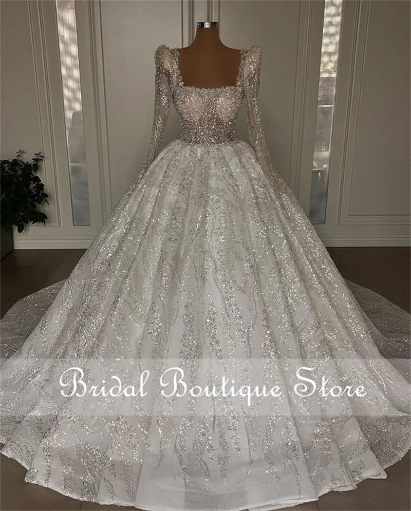 

Luxury Major Beading Handmade Mermaid Wedding Dresses 2023 Sparkly Pearls Crystal Bridal Dress Vestido De Noiva Tailor-Made