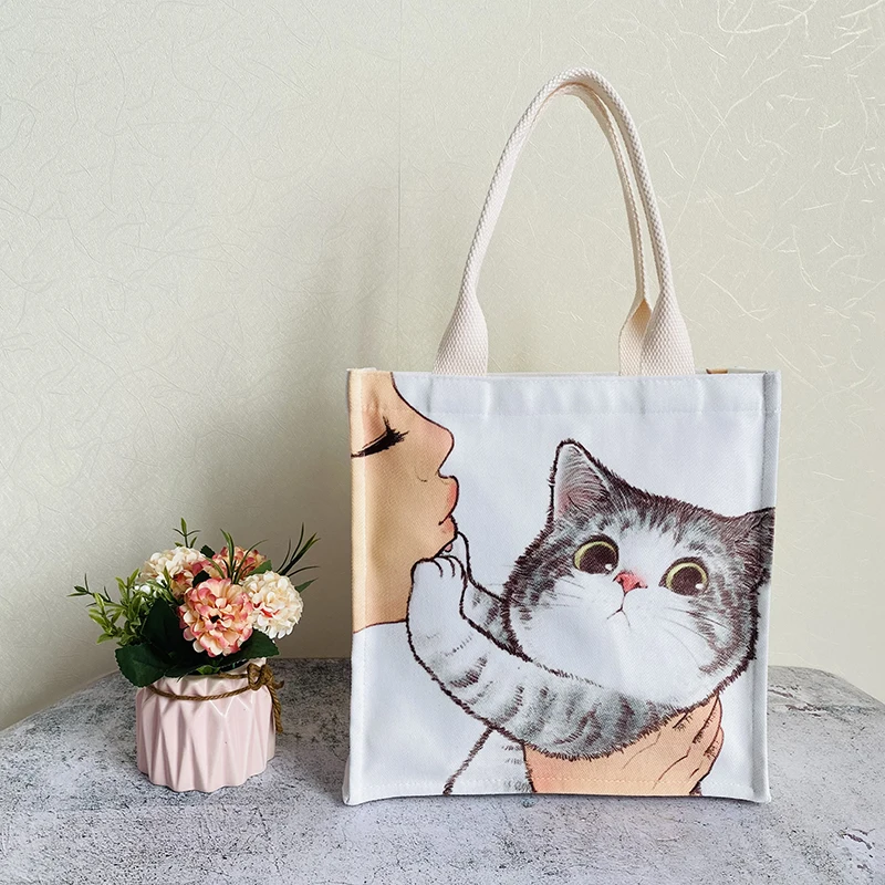 Cute Kissing Cat Print Donna Casual Grande Capacità Tote Borse Da Donna Designer Brand Shopper Bag Borsa 2022