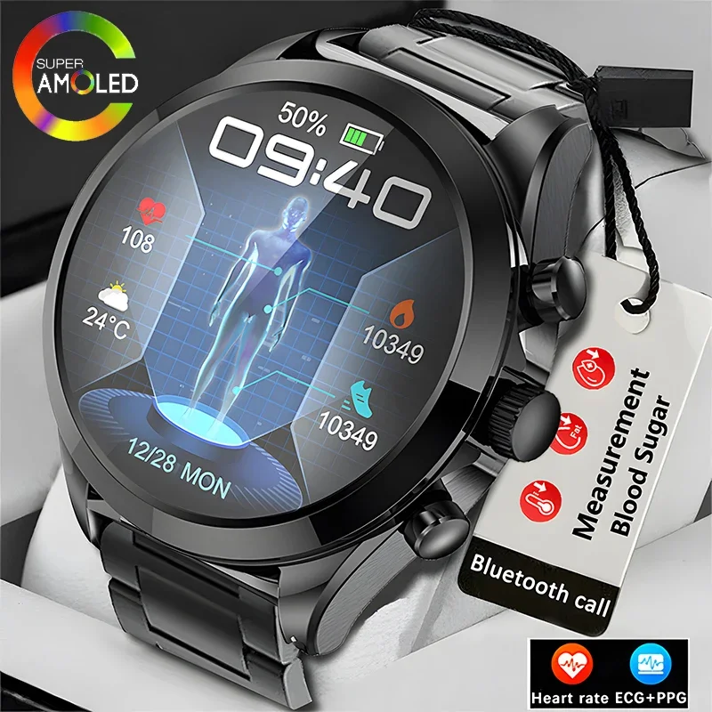 

2023 New Bluetooth Call Blood Glucose Smart Watch ECG + PPG Health Monitoring Men Heart Rate Body Temperature Fitness SmartWatch