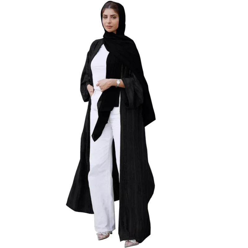 2023 Middle East Muslim Abayat Ethnic Style Retro Cardigan Abayas Women Fashion Knitted Coat Saudi Arabia Turkey Women's Dress