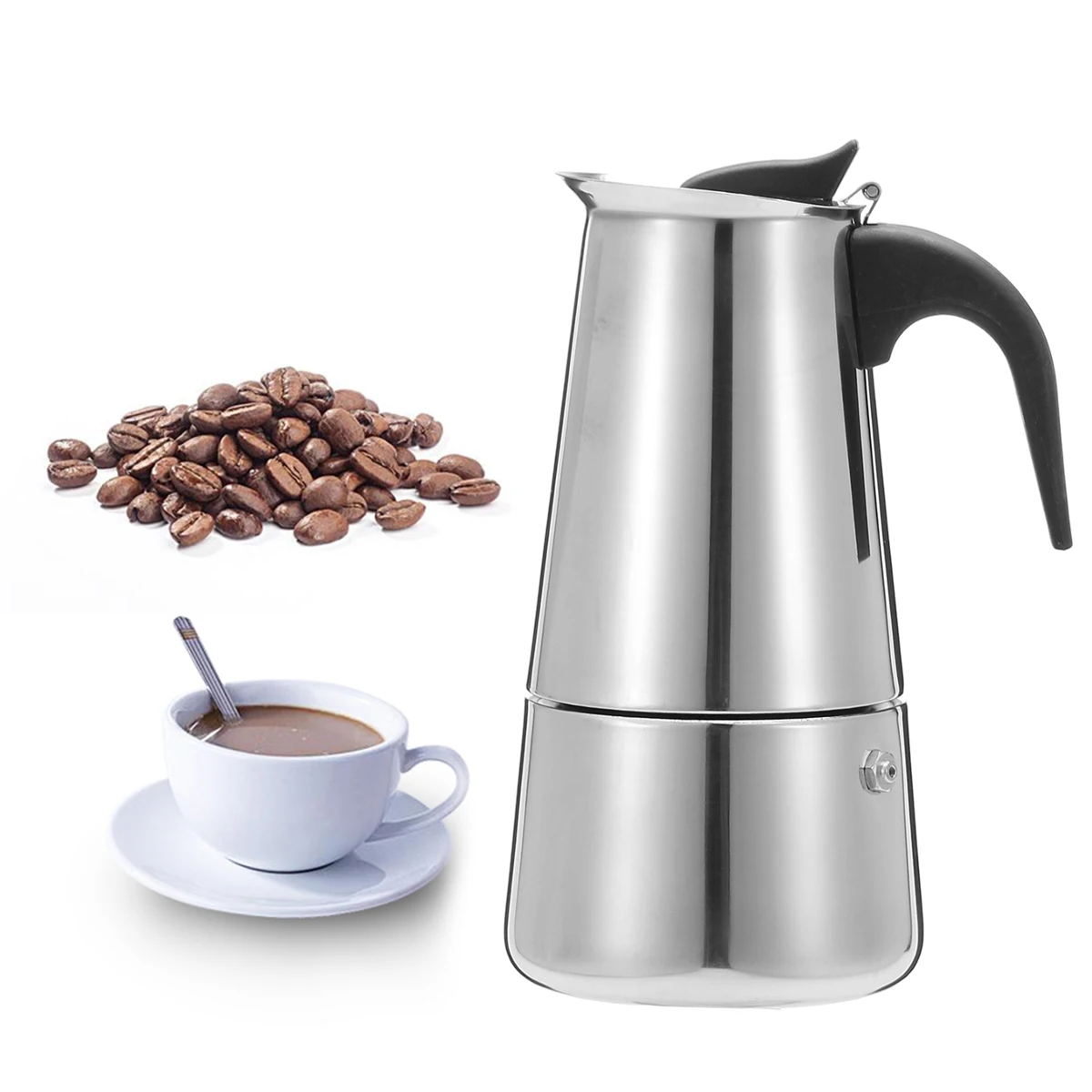 200/450ml Portable Stainless steel moka pot Espresso coffee pot with small Electric stove Filter Percolator Coffee Kettle Pot 2