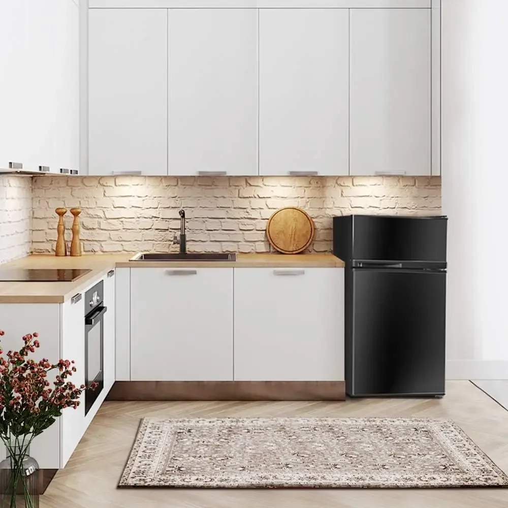 Refrigerator 3.4 cu ft. Unit Cold-rolled Sheet Mini Refrigerator with freezer Dorm fridge with Adjustable Removable Shelves