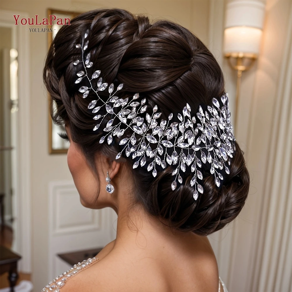 TOPQUEEN Wedding Hair Accessories Vintage Bridal Tiara and Crown Rhinestone Headband Crystal Hair Jewelry Bridal Hairpiece HP237
