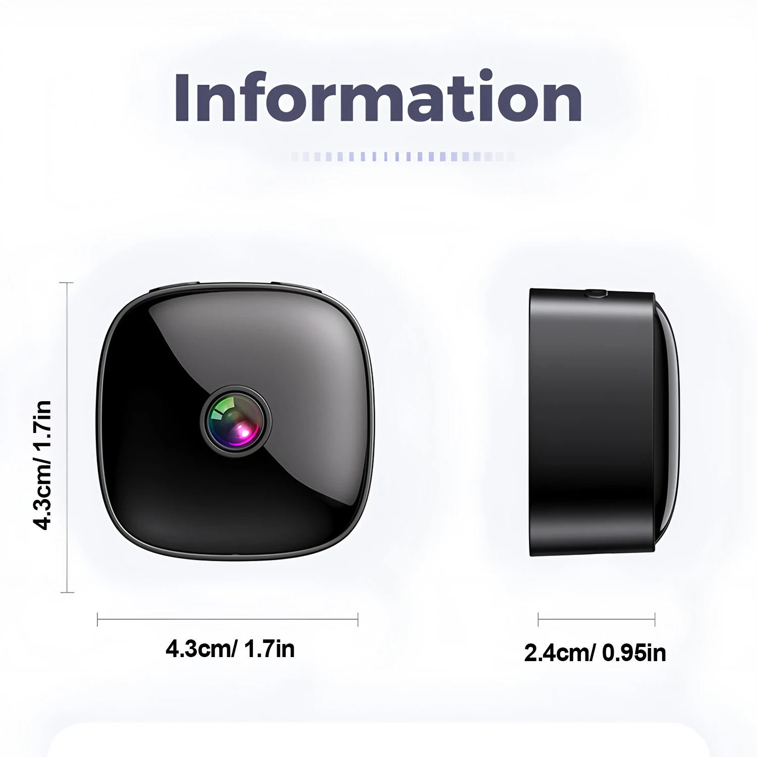 New Security Monitoring High Definition 4K 360° Rotating WiFi Mini Camera No Need for Plug in Night Vision Smart Home Monitoring 4