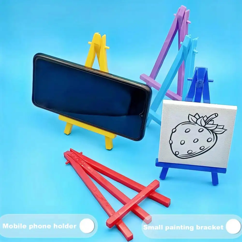 5Pcs Mini Triangle Easel Kids Painting Stand Kids Art Display Small Drawing Easel with Bright Colors Plastic Sketching