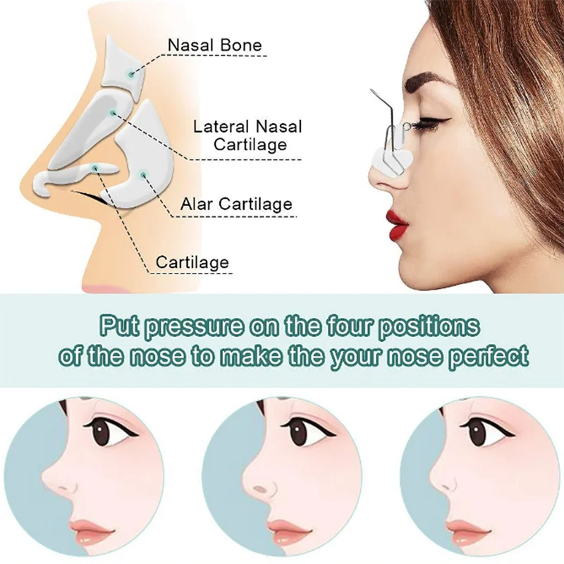 Nose Shaper Clip, Pain-Free Nose Bridge Straightener Corrector, Soft  Silicone Nose Slimmer Rhinoplasty Device Nose Up Lifting Clip Beauty  Tool(Unisex) Transparent