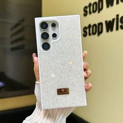 Deluxe Flashing Glitter Rhinestone Phone Case - Drop Resistant Bling Cover - Galaxy S23 Ultra (White)