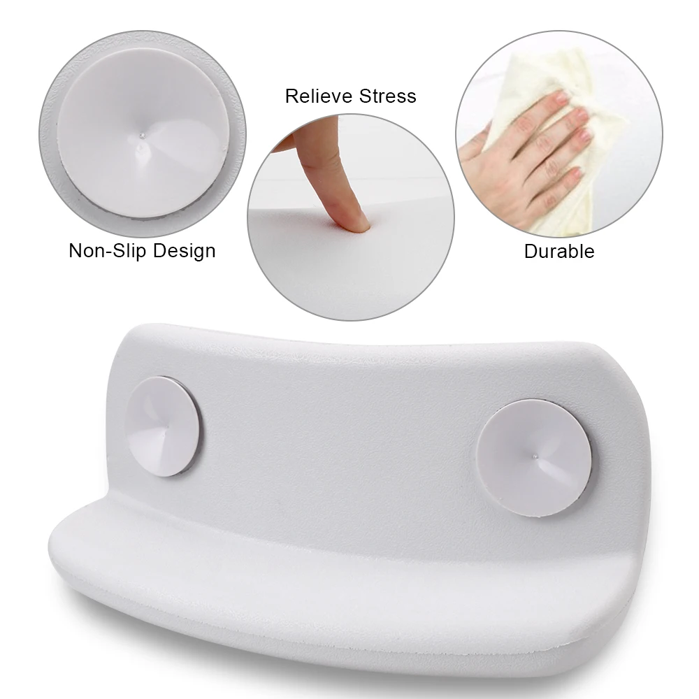 With Suction Cups Bathtub Headrest Bathroom Accessories Soft Non-slip Easy To Clean SPA Bath Pillow