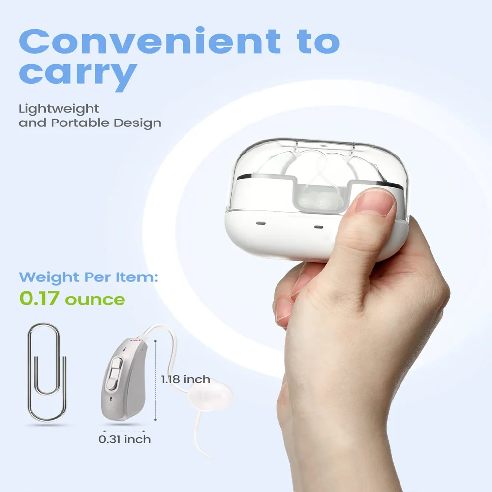 Hearing aid rechargeable hearing aid invisible amplifier 10 channel BTE charging arret noise reduction function