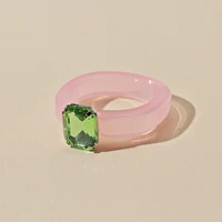 Bague de Luxe Géométrique Irrégulière pour Femme, Strass Clip Coloré Transparent, Bague Ronde, Accessoires de Bijoux Brillants 6
