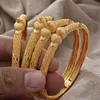 Annayoyo Africa Gold Color Bangles for Women Girls Arab Nigeria Jewelry Flower Bracelet
