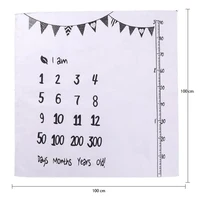 Newborn baby Monthly Growth Milestone Blanket Photography Accessories for Rug baby boy girls props Background Cloth 2