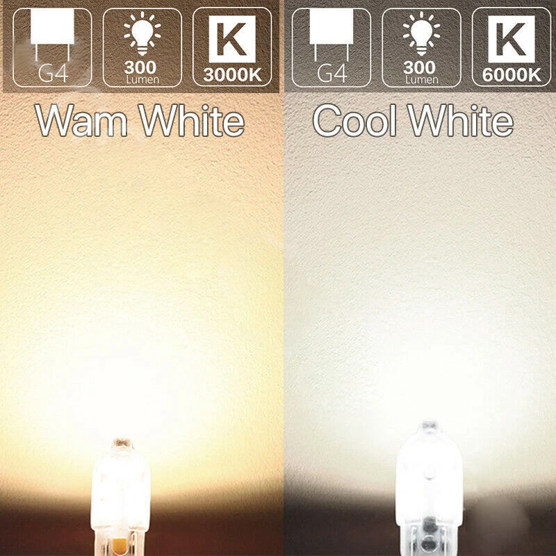 

Mini G4 12 Bead PC LED Lamp Bead 12V Pin Small Bulb Low-voltage Crystal Lamp Milky White Matte LED Warm White Lights Dropship