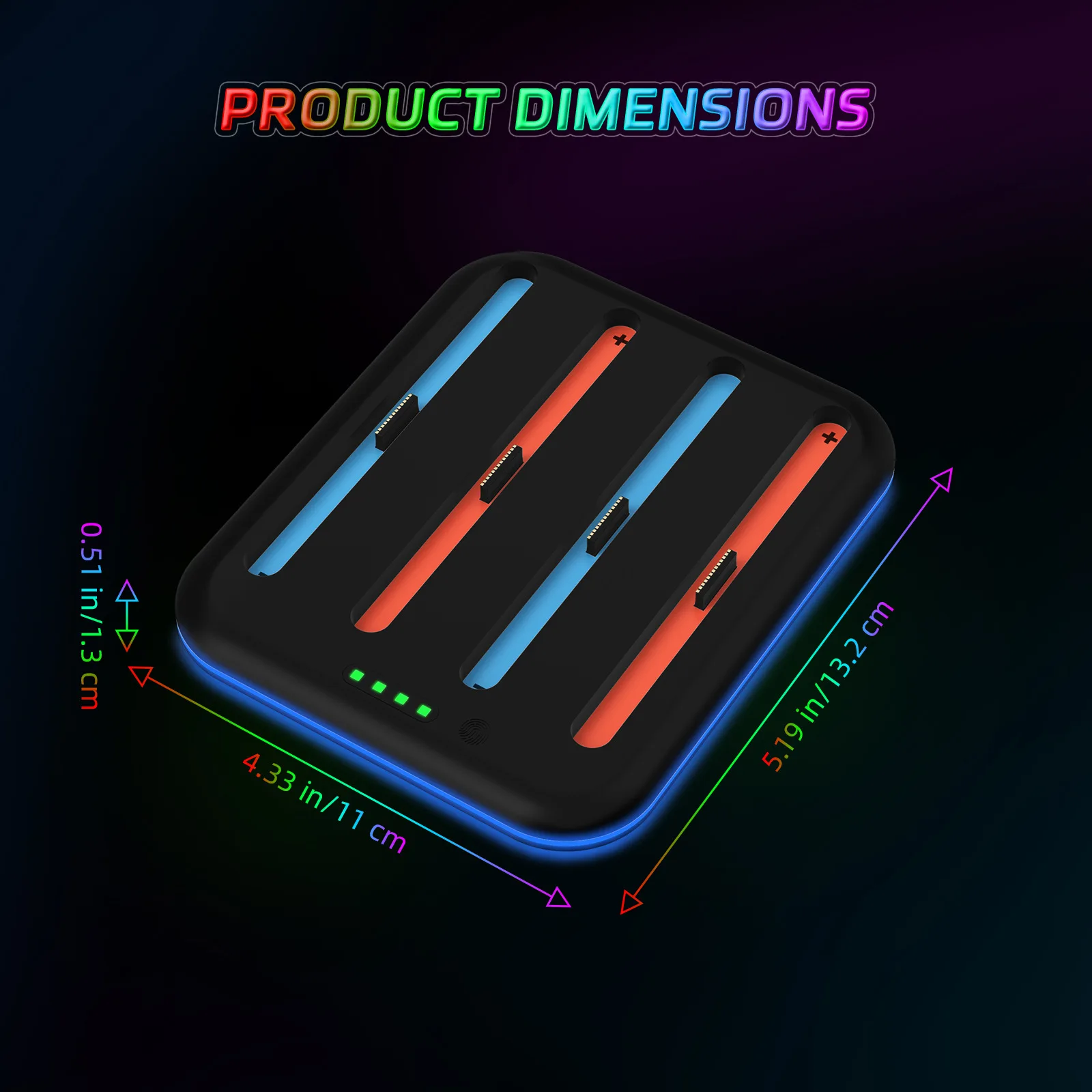Charging Dock JYS-NS2303 for Switch 2 Gamepad with 4 Slot Fast Charge, Real Time LED Status&Safety protections&Charging Cord