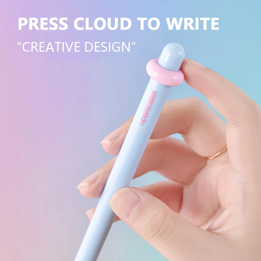 4 Pcs/Set Creative Cloud Design Gel Pen 0.5mm Black Ink Writing Pens for School Student Study Exam Stationery Supplies