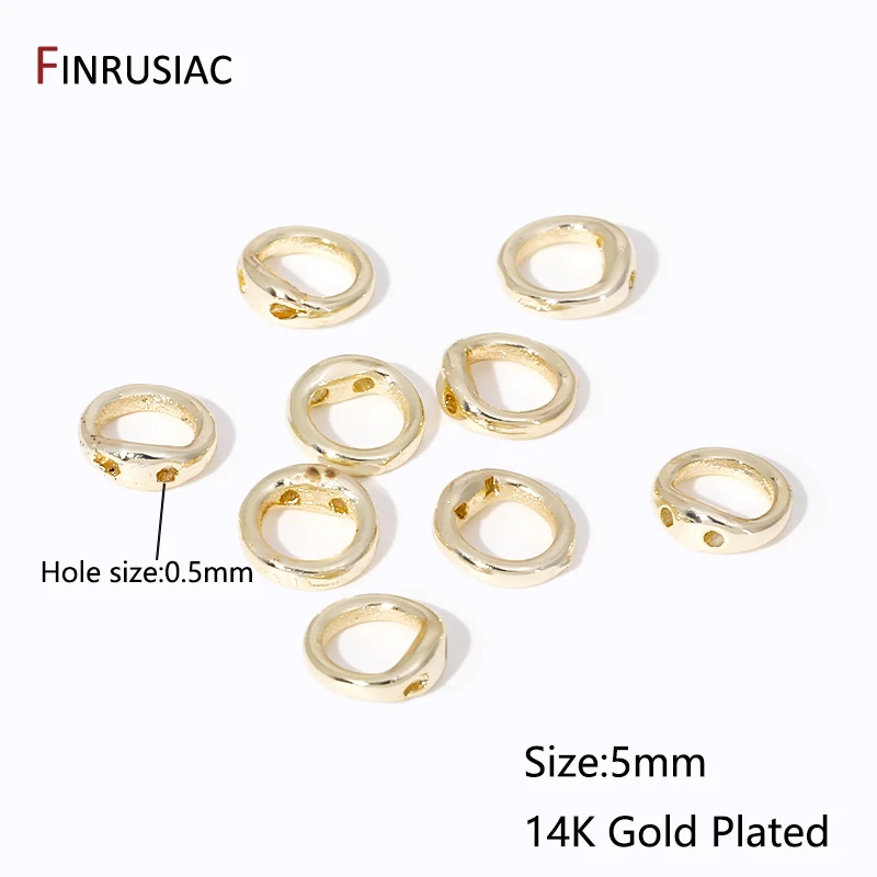 Großhandel 18K vergoldetes Messing Doppellöcher Verbindungsringe Endperlen Tipps für DIY Perlenarmband Halskette Herstellung Zubehör – Detail 13