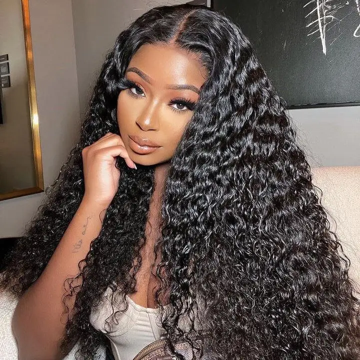 Water Wave V Part Wig Human Hair for Black Women Brazilian V Part Wear Own Scalp