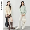 SENTUBILA Embroidery Woman Sweatshirts Pullovers 2024 Winter Straight Cotton Thick Cropped Round Neck Basic Tops 144A57100 1