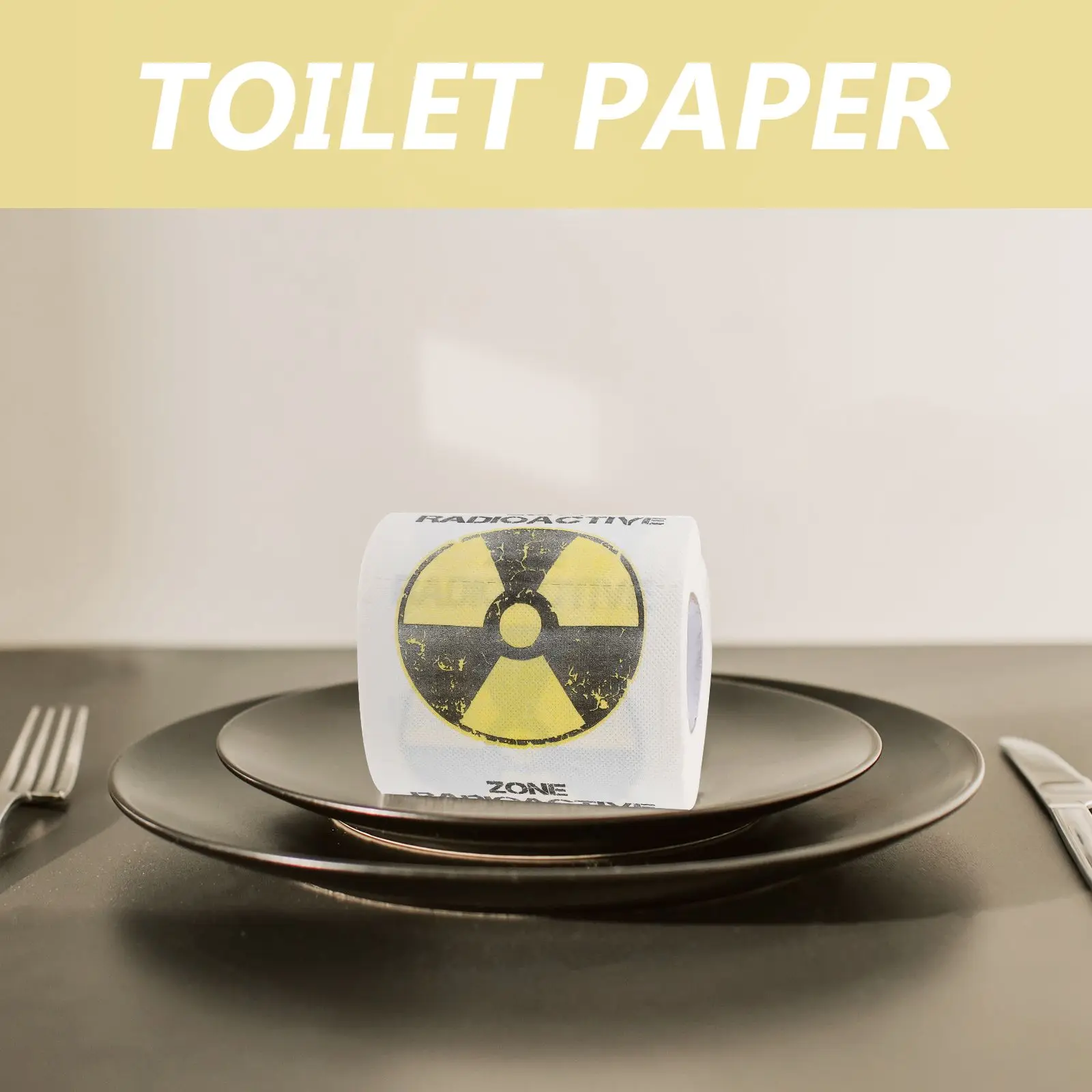 Soft Tissue Roll Warning Pattern Novelty Toilet Paper Sanitary Paper Creative Tissue Birthday Napkins Toilet Roll Bulk Buy