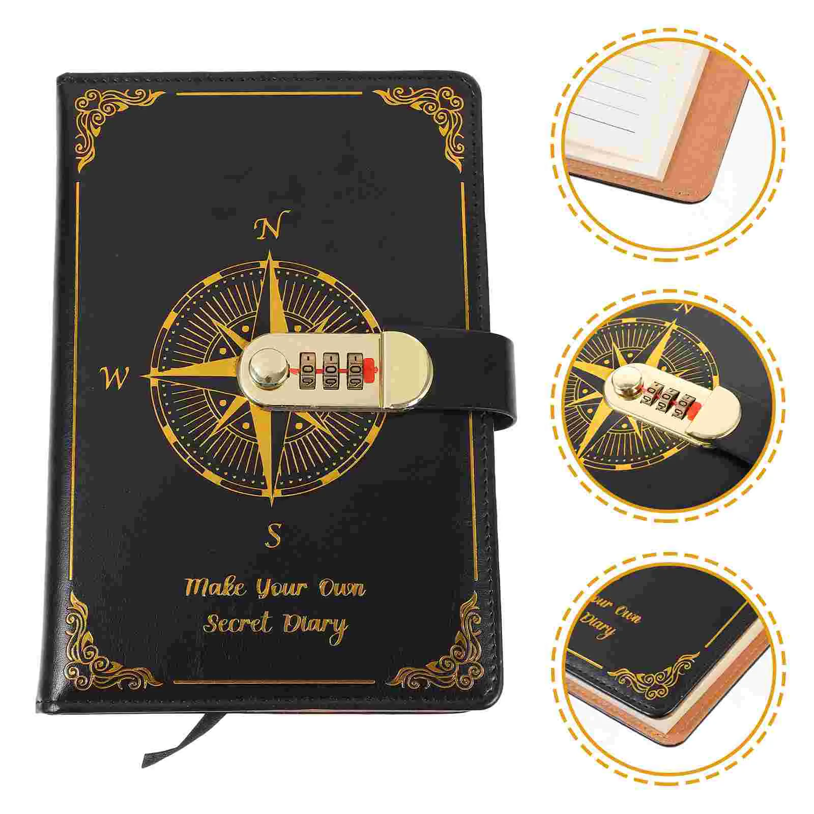 

Vintage Decor Retro Diary Password Lock A5 Notebook (green) Journal Notepad The Notebook with for Writing Business Pupils