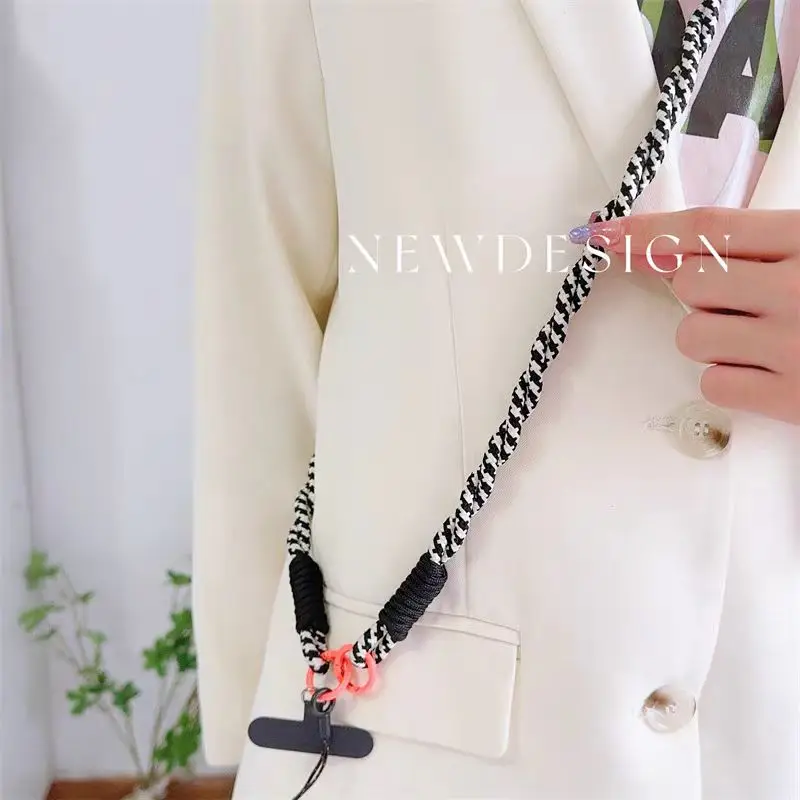 120cm Double Rope Crossbody Phone Lanyard with Anti-Loss Neck Clip