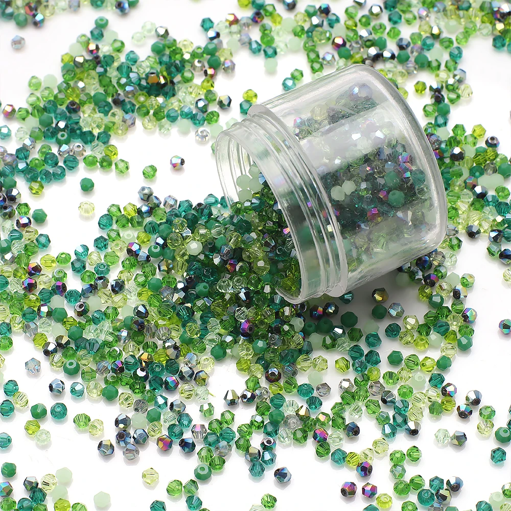 500Pcs 3mm 혼합 AB 색상 체코 Bicone 유리 느슨한 스페이서 비즈 공예 수제 크리스탈 팔찌 Earings DIY 쥬얼리 만들기