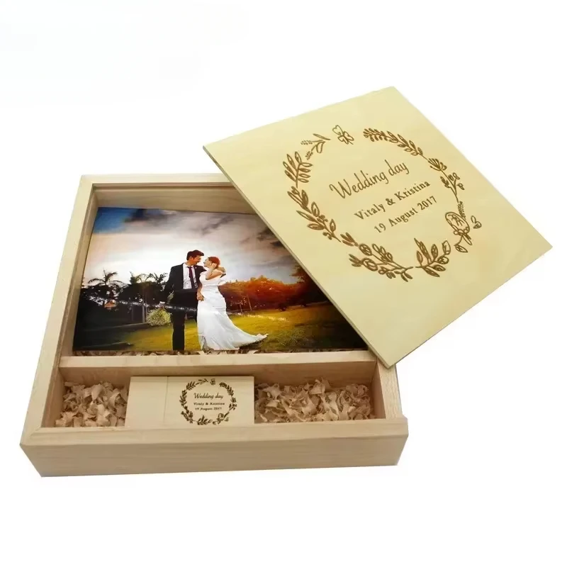 Wood Album Style USB 3.0 4GB 8GB 16GB 32GB 64GB USB+BOX Wedding Photography Free usb flash drive flash drive