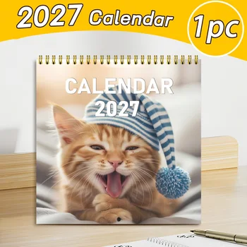 Calendario da Parete e Pianificatore 2027 con Foto Divertenti di Gatti, Agenda per Adulti Amanti dei Gatti, Decorazione per la Casa e Pianificazione