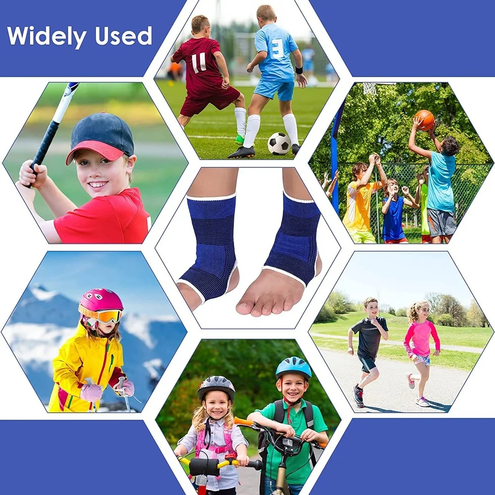 1 Pair Kids Ankle Support Compression Kid Ankle Brace Elastic Kids Compression Socks Knitted Support Brace Sleeve