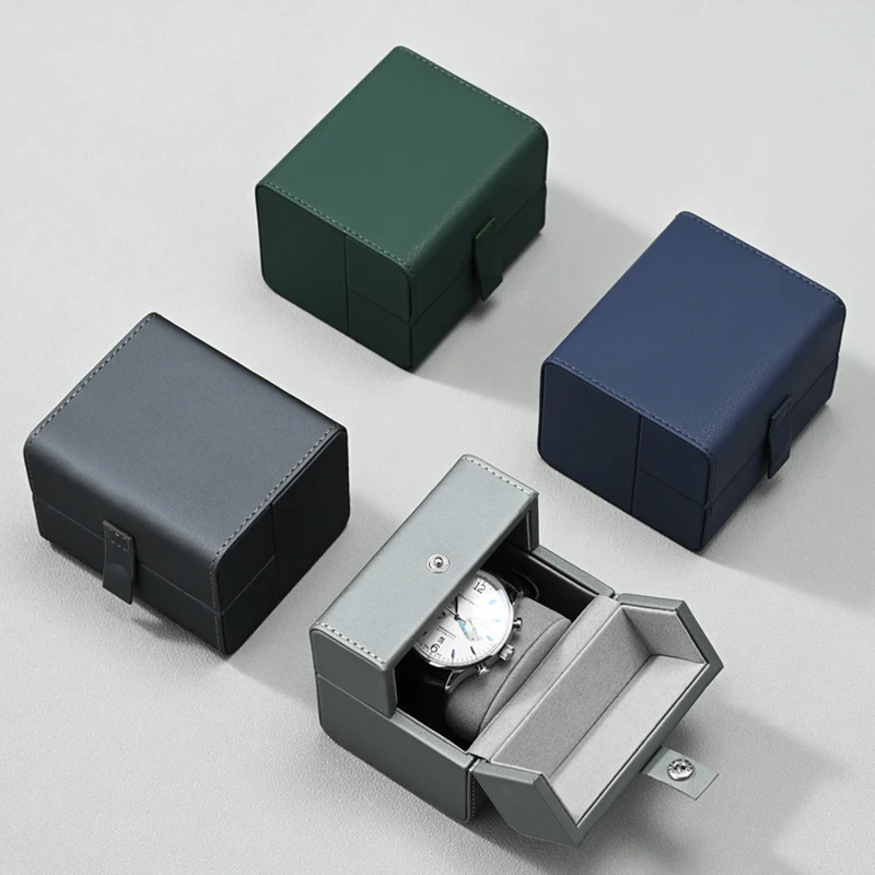 MISHITU Leather Gift Single Organizer Display Double Opening And Closing Design Watch Case Storage Box_voghion.com