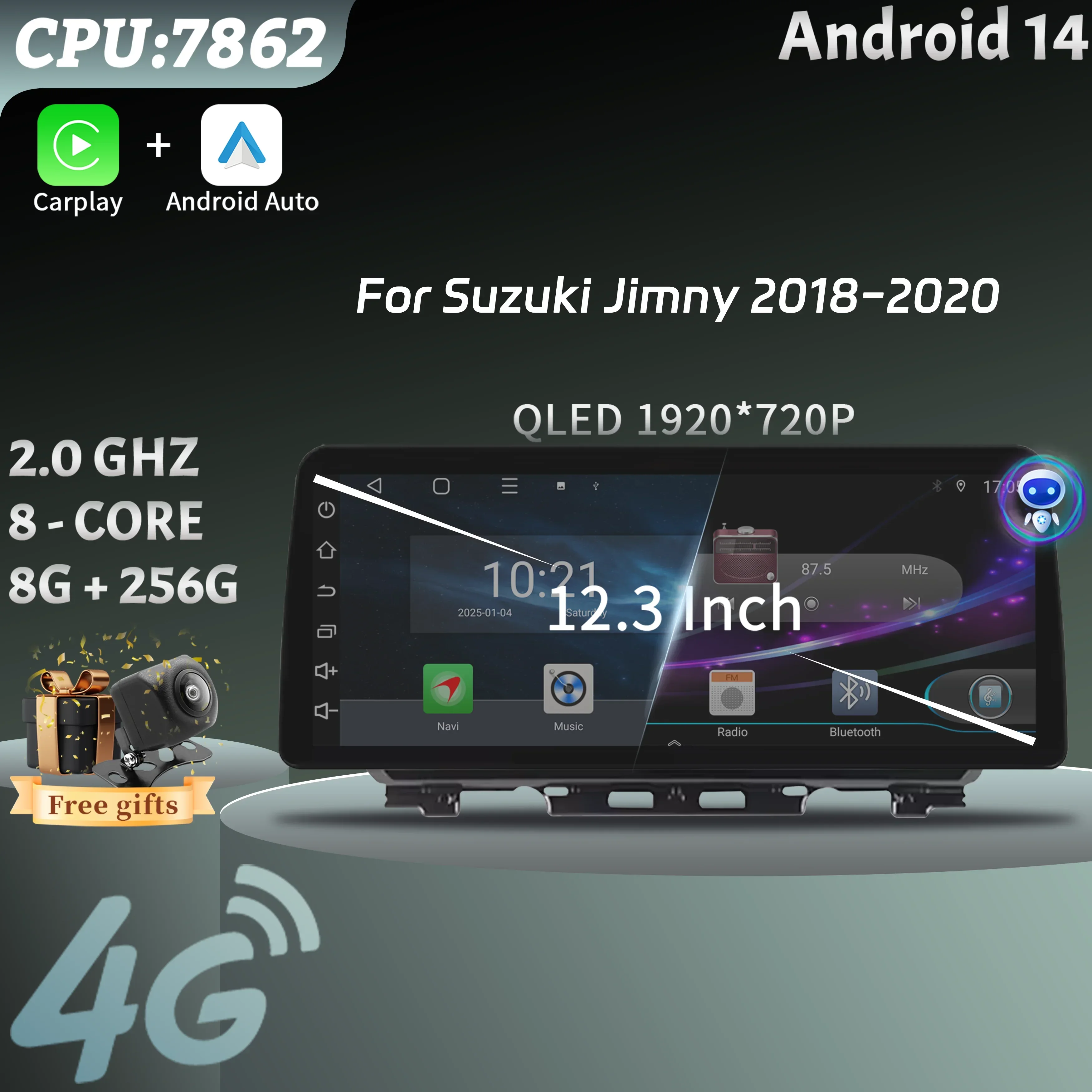 For Suzuki Jimny 2018-2020 Car Radio panel Multimedia 4G GPS BT Android 14 Navigation Car Stereos 12.3″ Screen Stereo For Suzuki Jimny 2018-2020 Car Radio panel Multimedia 4G GPS BT Android 14 Navigation Car Stereos 12.3″ Screen Stereo