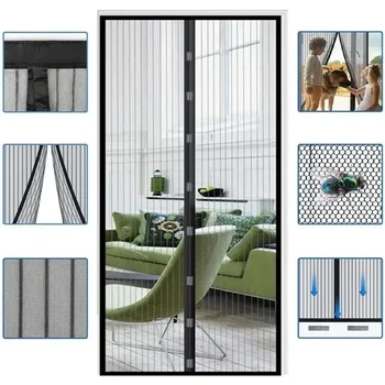 Anti Mosquito Door Curtain Invisible Ventilate Door Screen No Punching Magnetic Automatic Closing Anti Fly Bug Insect Screen 2
