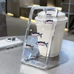 Vibrant Shark Design Silicone Phone Case - Transparent Protective Cover for Samsung A53 5G (LD77)