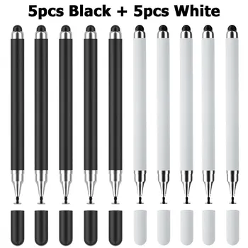 10Pcs Touch Pencil 2 in 1 Universal Stylus Pen for Tablet Laptop IPad IPhone Drawing Screen Tablet Pen for Huawei Samsung Phone