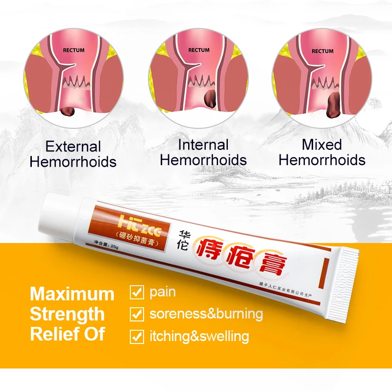 1/3/5/10Pcs Sumifun Huatuo Hemorrhoid Ointment Anal Fissure Bleeding Pain Relief External Internal Hemorrhoids Health Care Cream