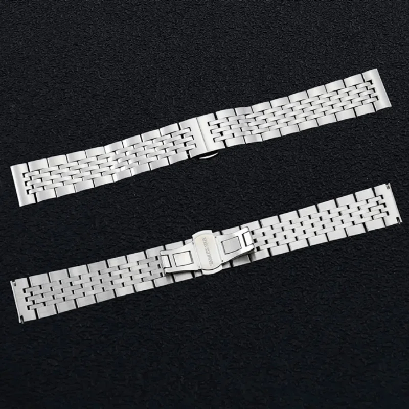 Premium Stainless Steel Watch Strap with Metal Butterfly Buckle - Waterproof Band Accessories