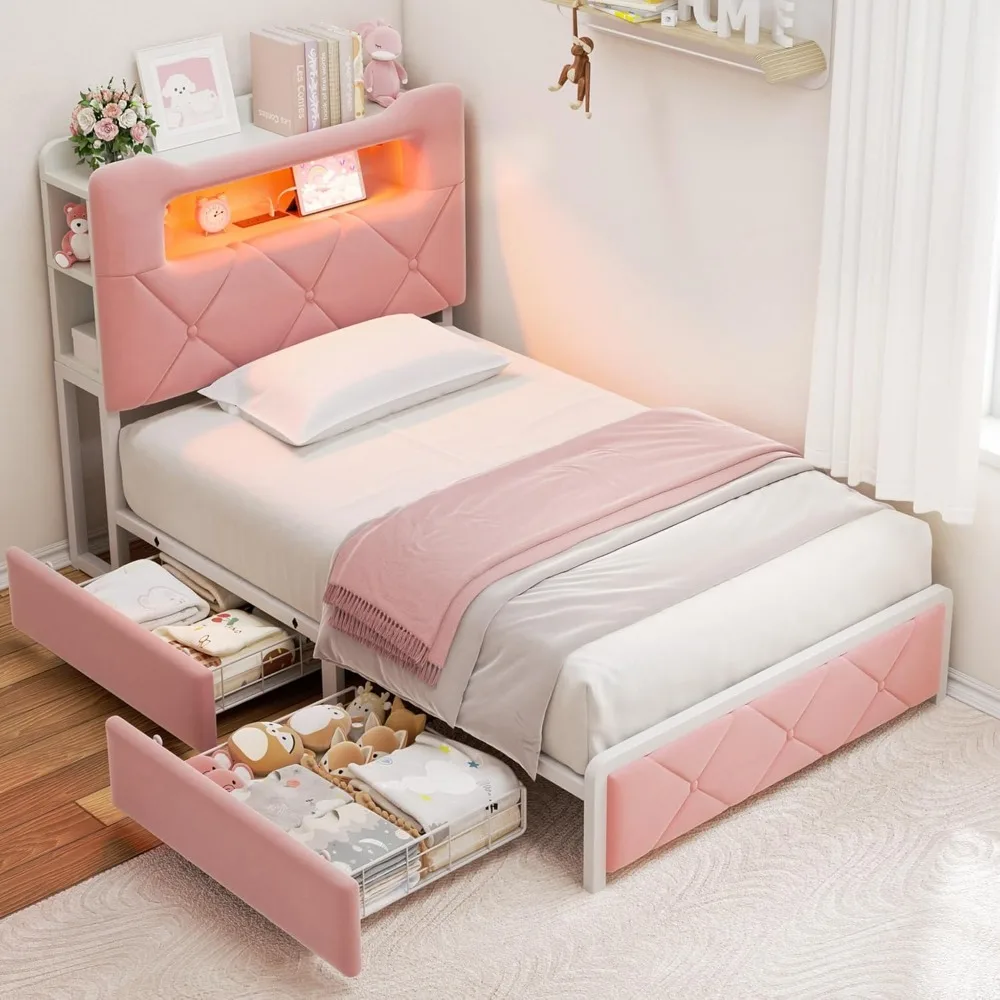 LED Twin Storage Bed 2
