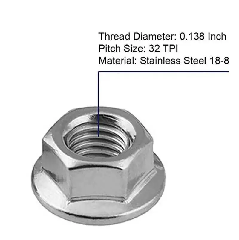 hexagon nuts locking nuts flange nut 1/5pcs Inch 1/4 5/16 3/8 1/2 6-32 8-32 10-24 Unc America Coarse Form Lock Metal Heavy Prevailling Torque Flange Hexagon Nut