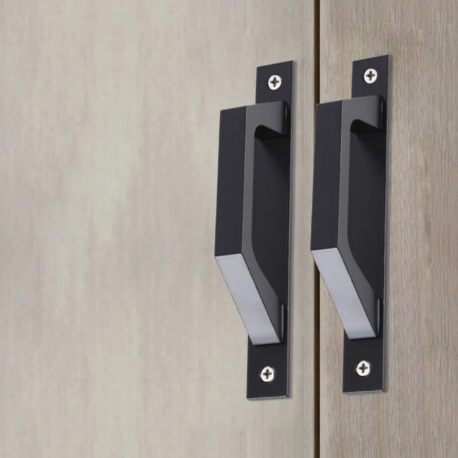 Description Picture 4 of itemBarn Door Pull Handle Heavy Duty Black Iron Hot Bed Sliding Gate Shed Garage Cabinet Door Handle Alloy Furniture Hardware