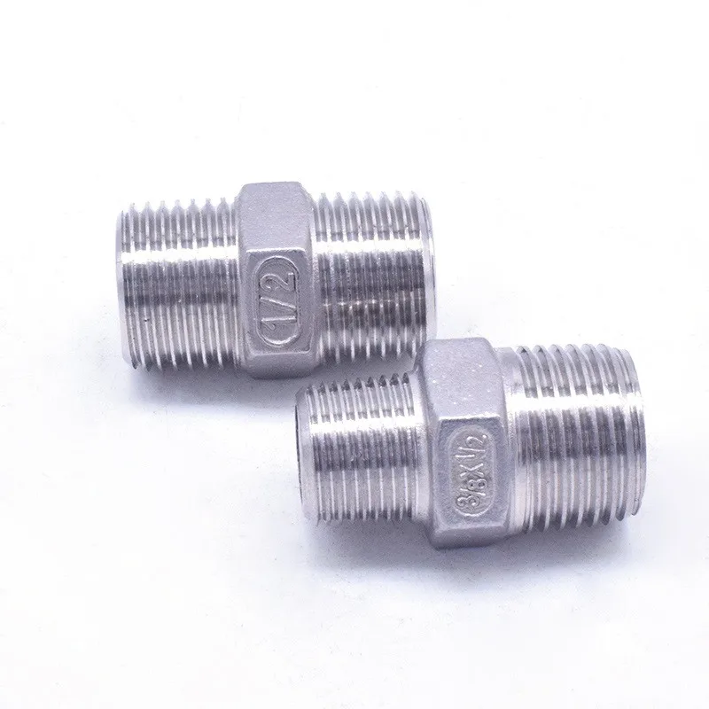 1/8" 1/4" 3/8" 1/2" 3/4" 1" 1-1/4" 1-1/2" BSP Thread 304 Stainless Steel Equal Diameter Double Head Male Thread Pipe Fittings For Pipe Fitting Water Pipe Fitting Hose Pipe Fitting