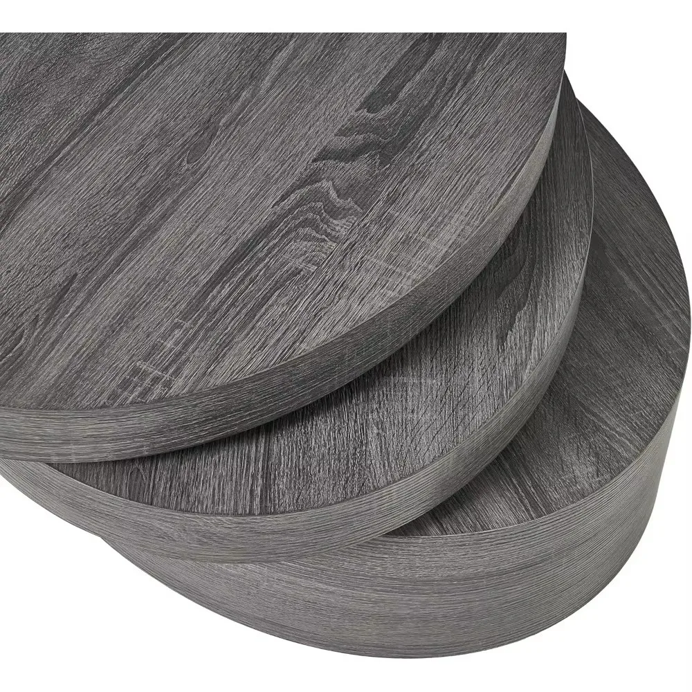 Small Oval Mod Rotatable Coffee Tables, Black Coffee Table