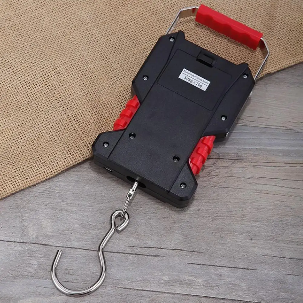 U50 50kg Portable Waterproof Fishing Scale Digital Recharged Hanging Hook Scales For Courier Luggage Home Weighing 1.5M Tap E9U9