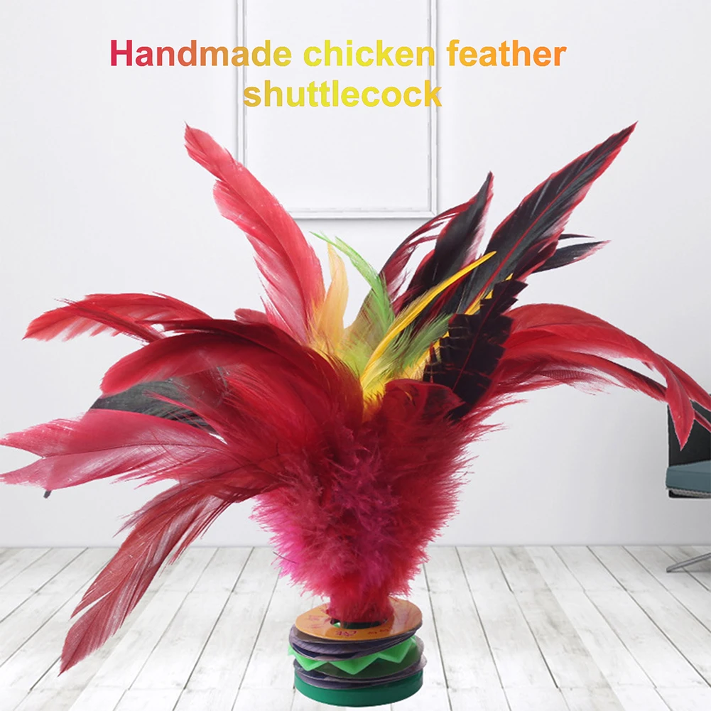 20cm Feather Jian Zi Color Feather Shuttlecock 1-10pc Hands Make Portable Kicking Handwheel Shuttlecock Outdoor Toy Game