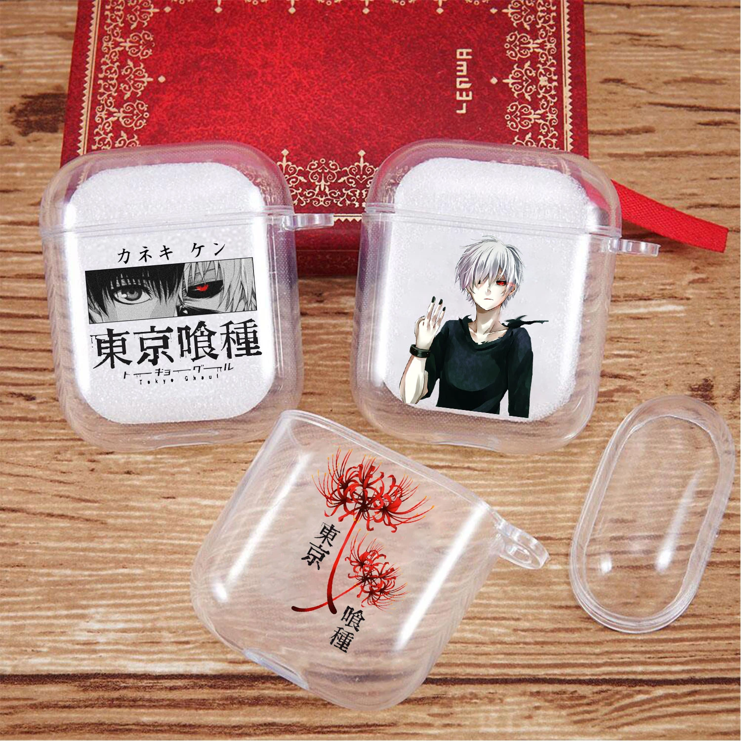 東京グールアニメkanekiケン透明イヤホンためのairpods 1 2ワイヤレスbluetoothイヤホン保護ケース イヤホン用アクセサリー Aliexpress