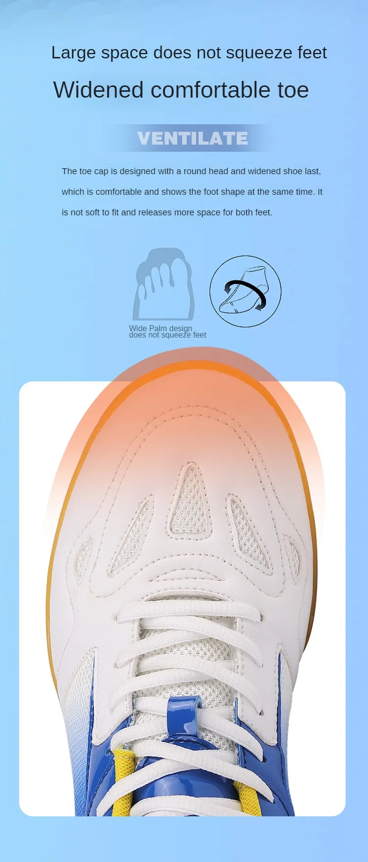 Description Picture 6 of itemMen's Tennis Shoes Women's Breathable Badminton Volleyball Shoes Indoor Athletic Training Sneakers Table Tennis Shoe Couple